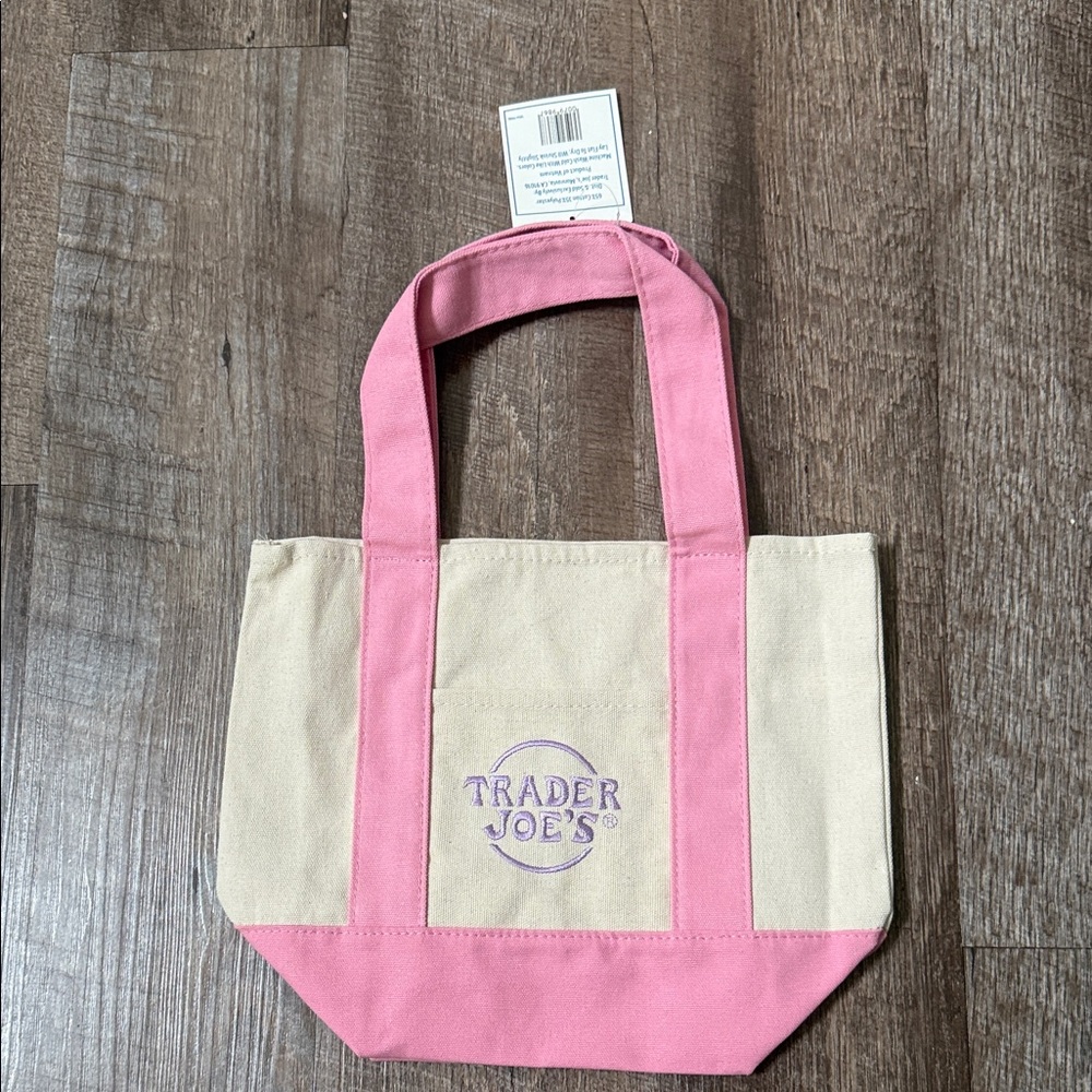 Trader Joe's Pink and Cream Tote Bag mini